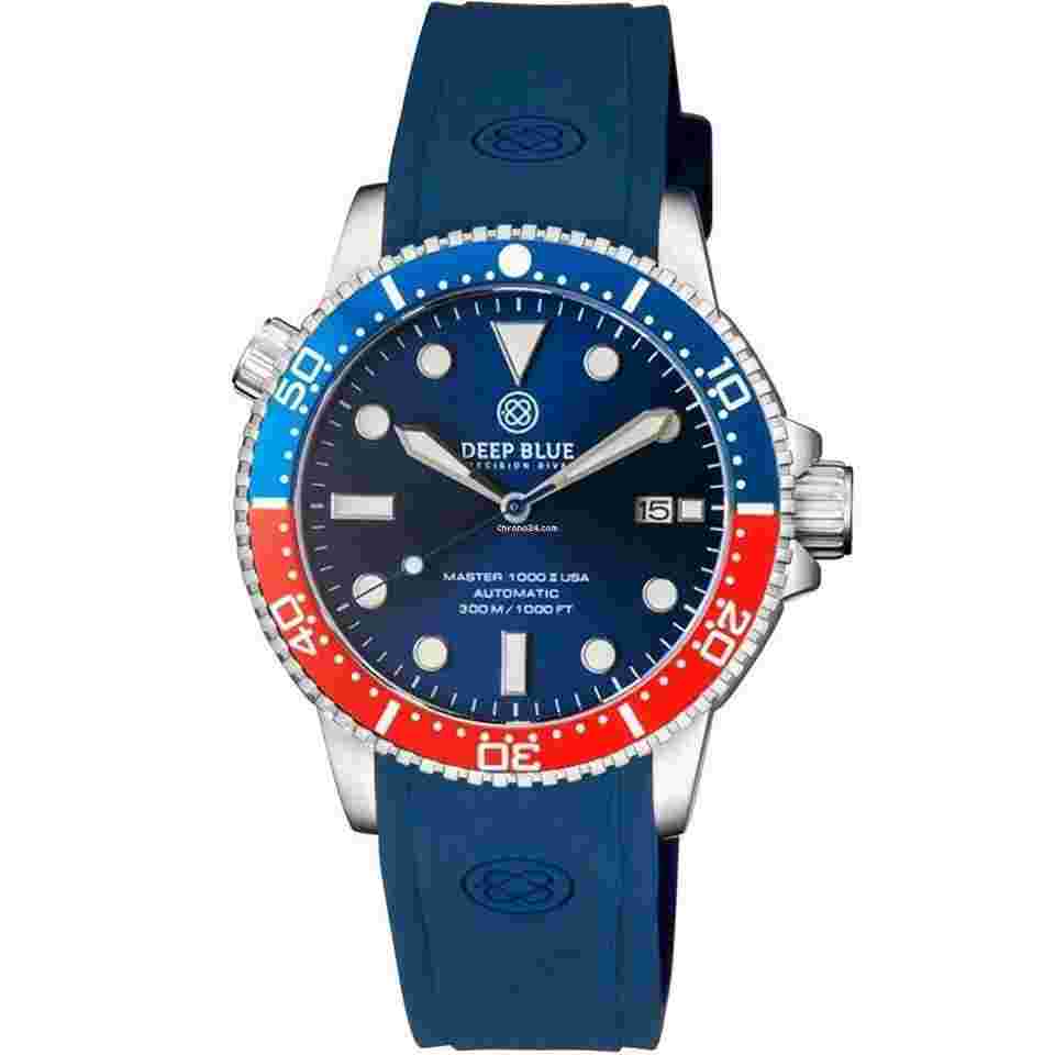 Deep Blue
Master 1000 II USA 44mm Automatic Men’s Diver Watch 30ATM Black Blue Red USA Pepsi