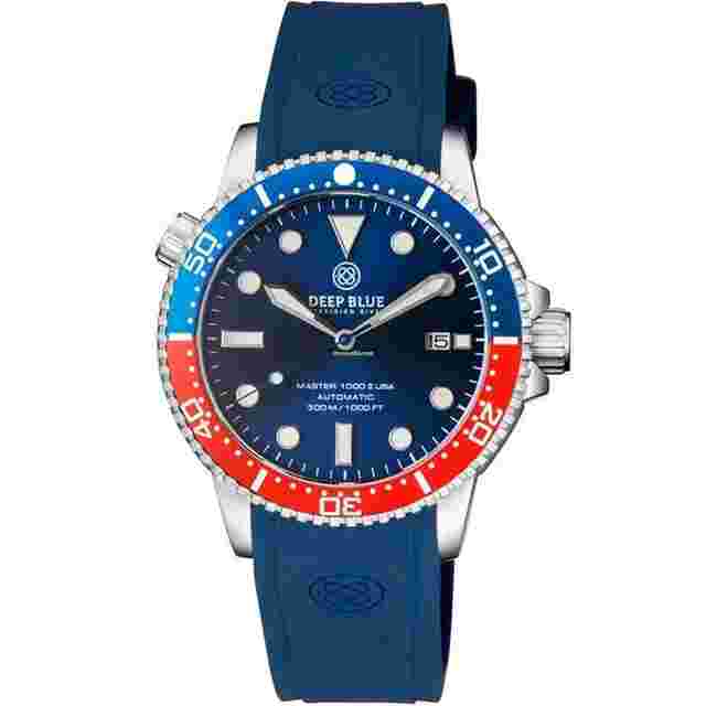 Deep Blue
                           
                                 Master 1000 II USA 44mm Automatic Men’s Diver Watch 30ATM Black Blue Red USA Pepsi