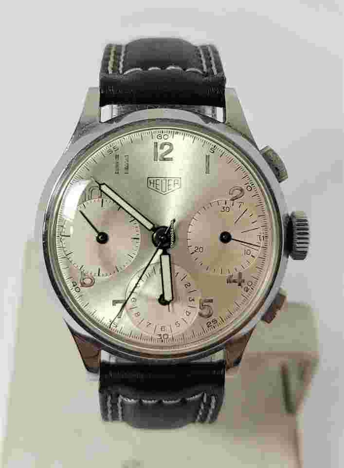 Heuer
                           
                                 Vintage Mens S/Steel HEUER Winding Chronograph Watch 345 Valjoux 71 c.1940s EXLNT RARE