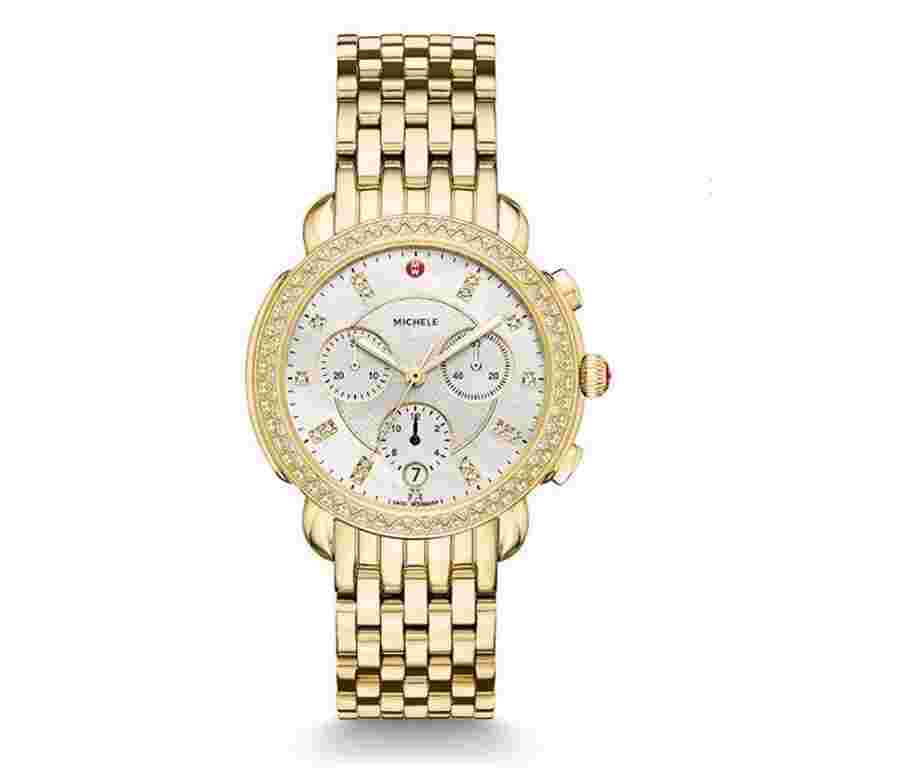 Michele
                           
                                 Sidney Mother of pearl &diamond chronograph