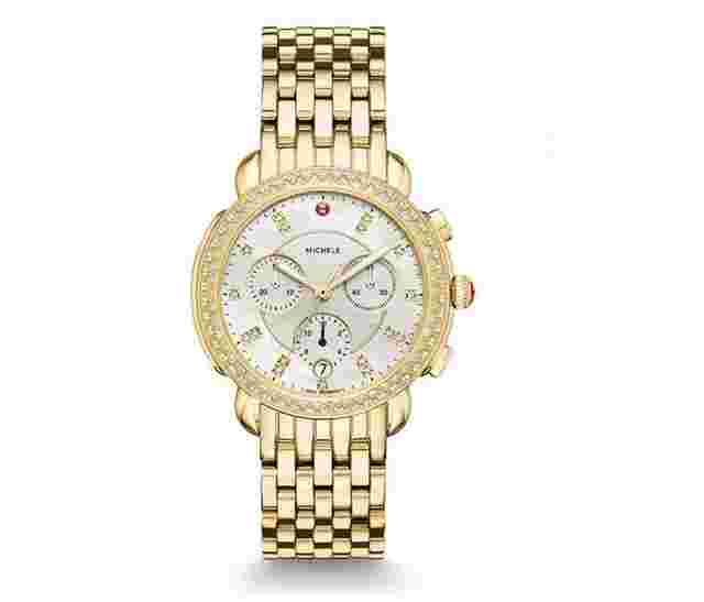 Michele
                           
                                 Sidney Mother of pearl &diamond chronograph