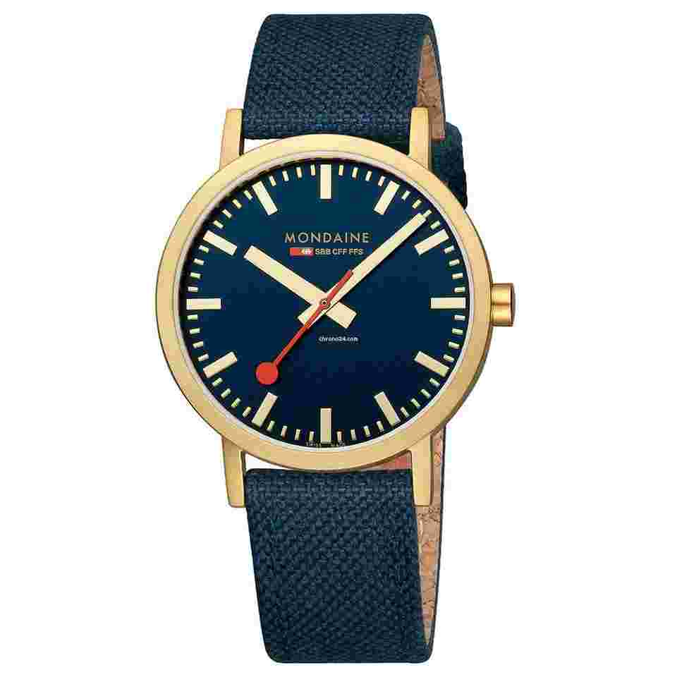 Mondaine Classic
                           
                                 A660.30360.40SBQ Classic Deep Ocean Blue 40 mm Gold Quartz Wrist Watch