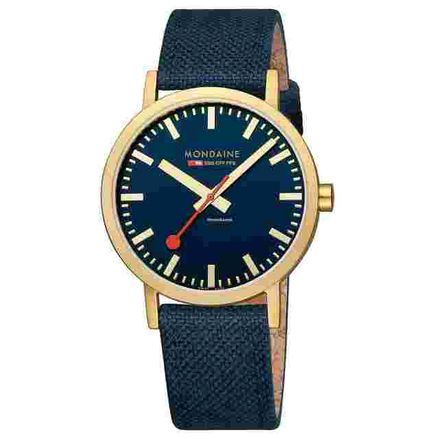 Mondaine Classic
                           
                                 A660.30360.40SBQ Classic Deep Ocean Blue 40 mm Gold Quartz Wrist Watch
