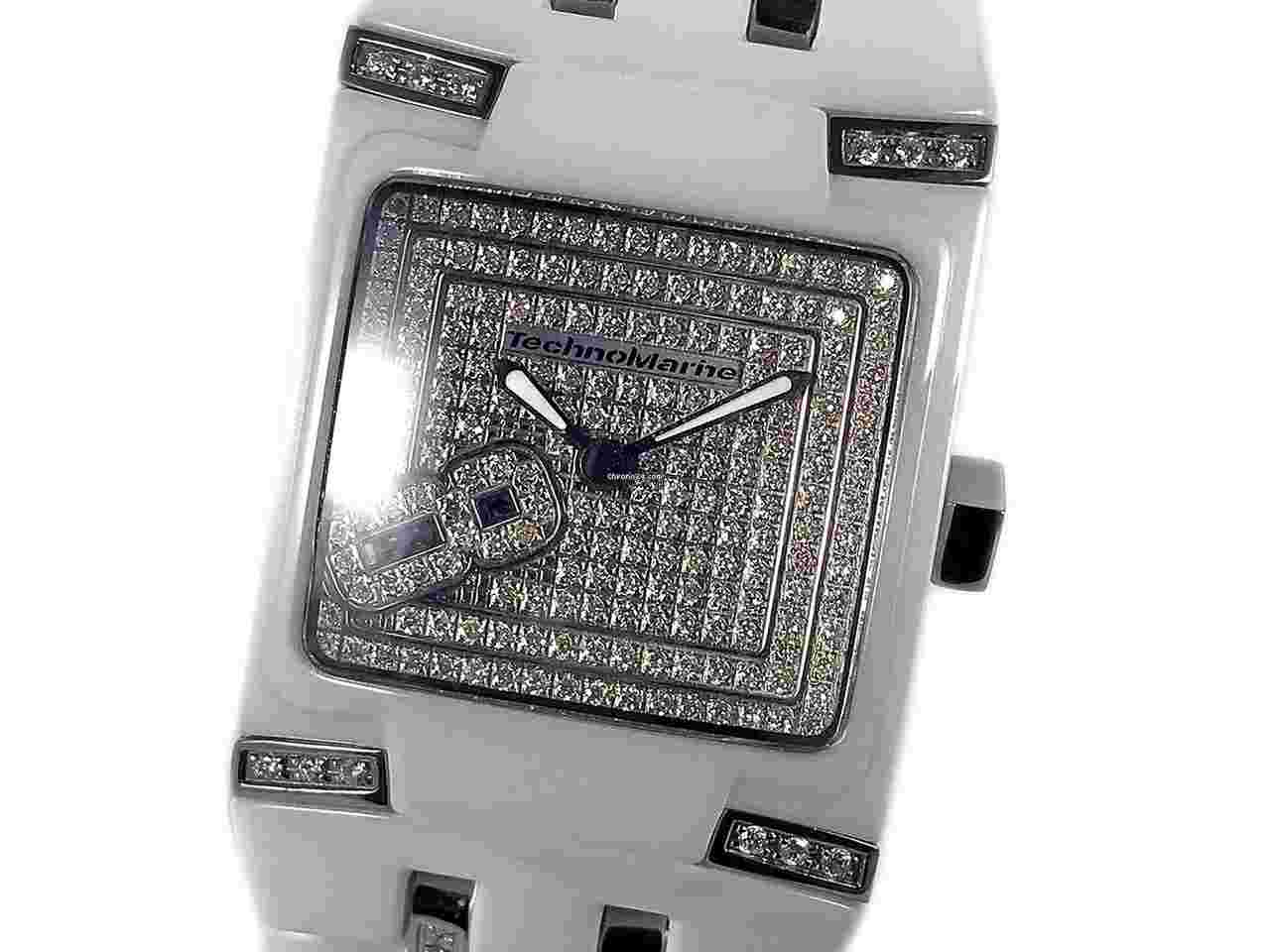 Technomarine
                           
                                 Square Women's 308002 BlackSnow Mini Diamond White