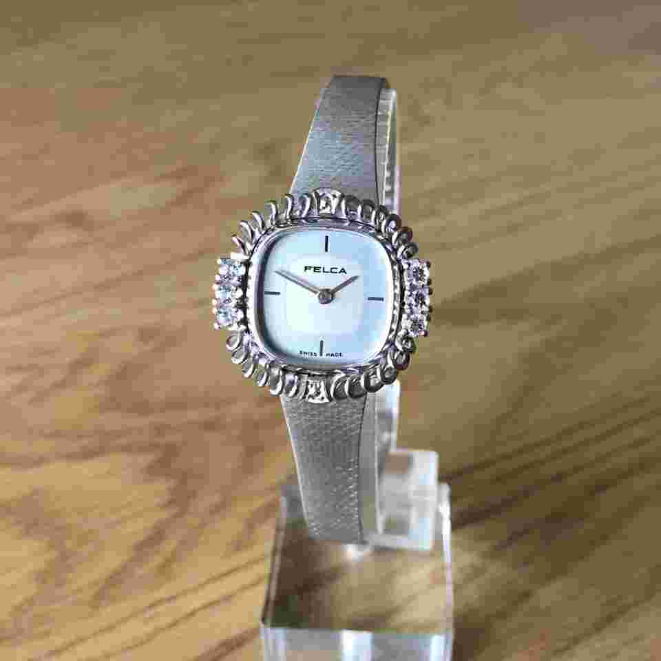 Felca - "Felca" SWISS MADE / HAND winding / CUBIC ZIRCONIA / RARE vintage 1970s NEW watch cond. 