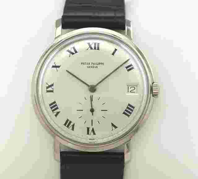 Patek Philippe Calatrava 18K Gold Weissgold White Gold rare Automatic Automatik Herrenuhr 27-460M