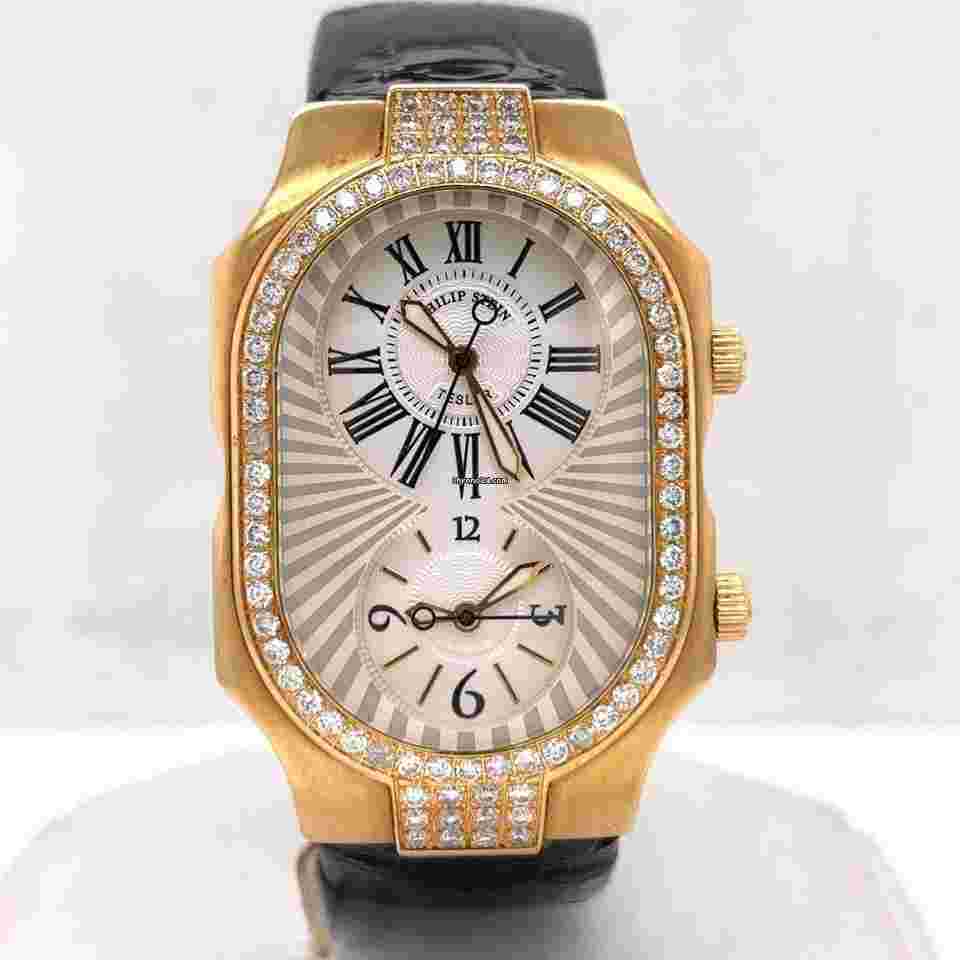 Philip Stein Teslar
                           
                                 Double Quartz Movement 27mm Diamond Bezel White Dial Unisex