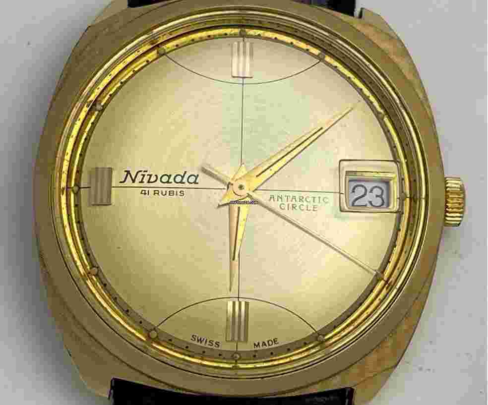 Nivada
Grenchen Antarctic Circle Automatic 41Rubis Date Gold Capped Screwdown Back Vintage Swiss