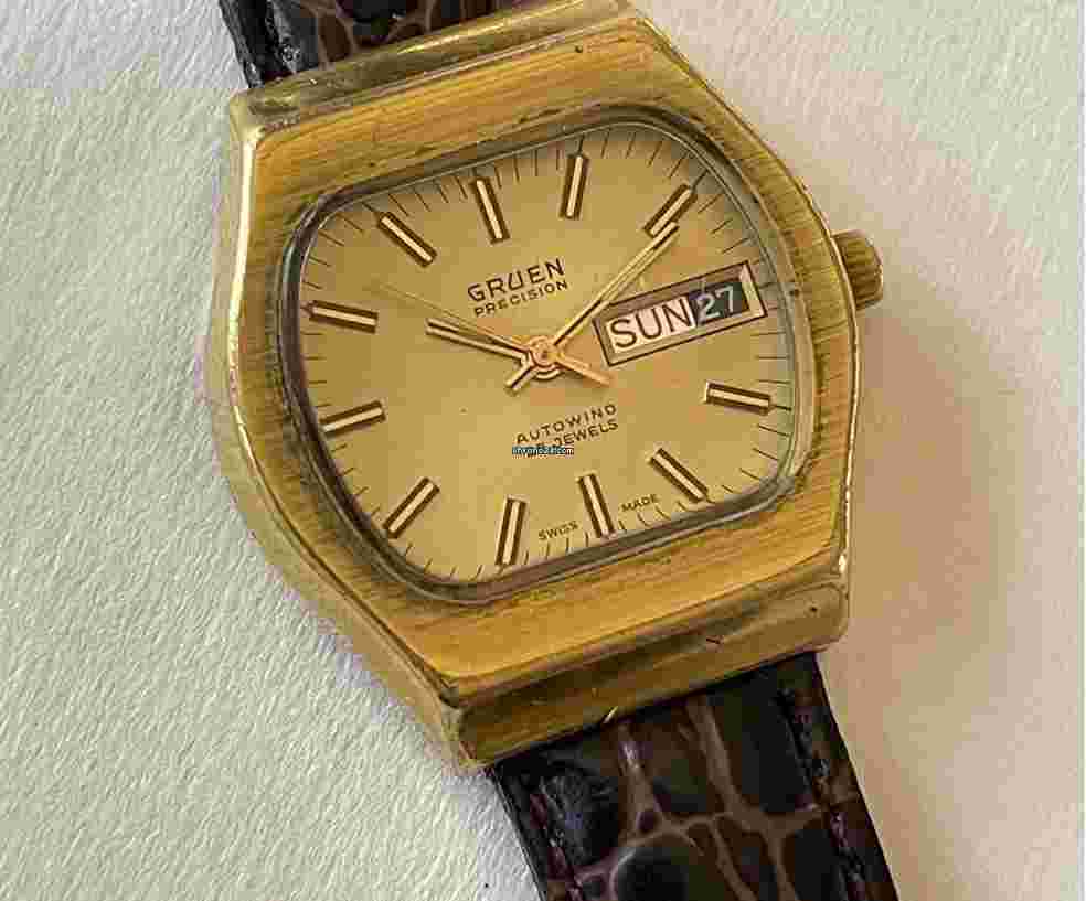 Gruen Precision
                           
                                 Calendar Day/Date Automimic 25Jewels Cal.790CD Screw Down Back Vintage Swiss