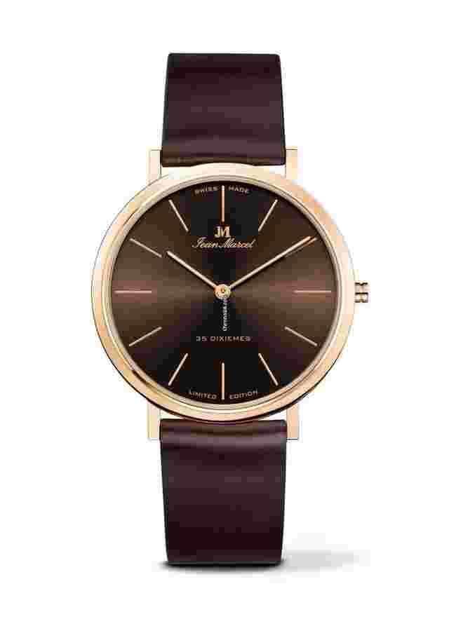 Jean Marcel
                           
                                 NANO II - Tobaco-Brown - 18ct Rose Gold - Super Slim 3.5mm - Shell Cordovan Leather Strap