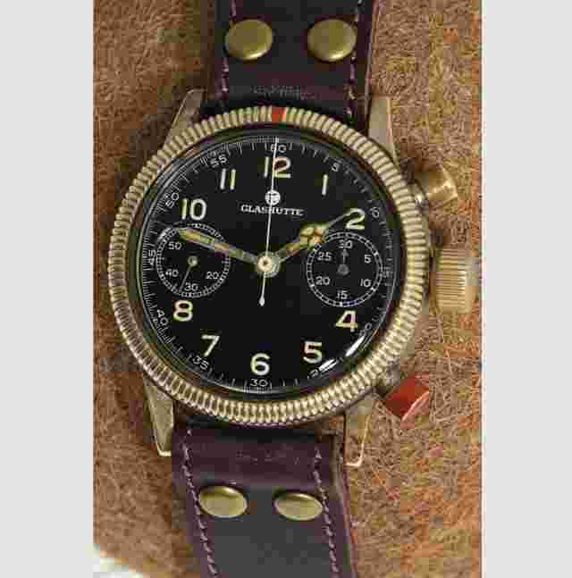 Tutima
                           
                                 Glashuette aviator's chronograph of the German air force World War II