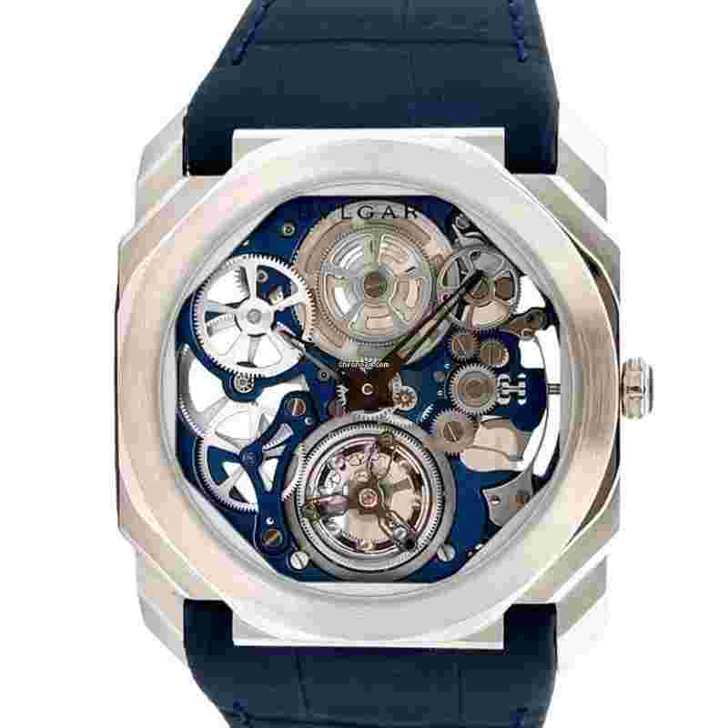 Bulgari
                           
                                 40mm Blue Ceramic insert Tourbillion Skeleton Manual-Winding Platinum