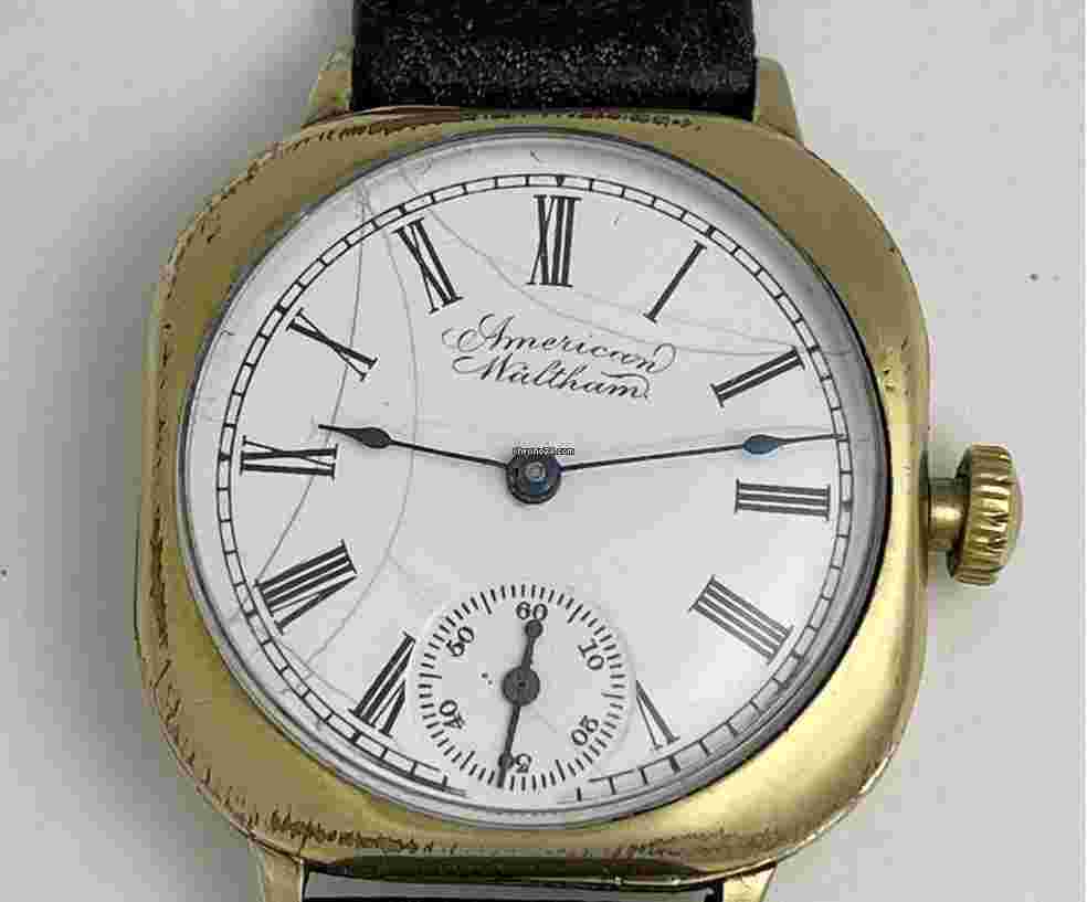 Waltham
                           
                                 American Art Deco 1923 14K Gold Filled Porcelain Dial Roman Numbers Made in USA