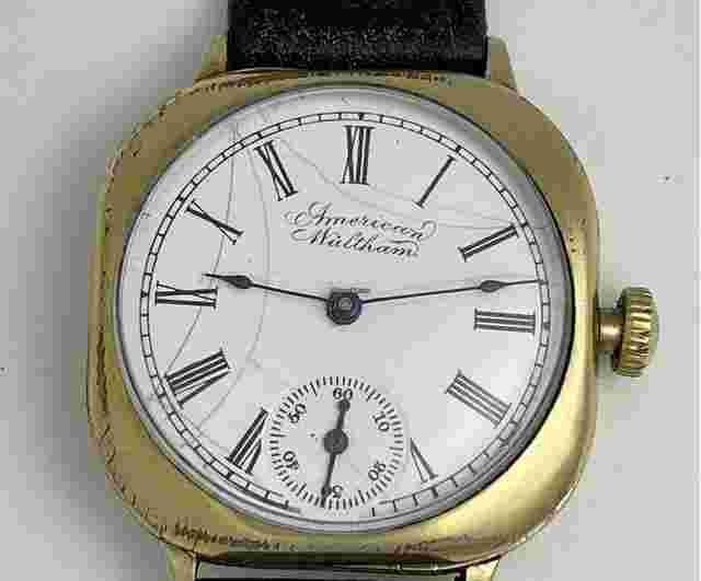 Waltham
                           
                                 American Art Deco 1923 14K Gold Filled Porcelain Dial Roman Numbers Made in USA