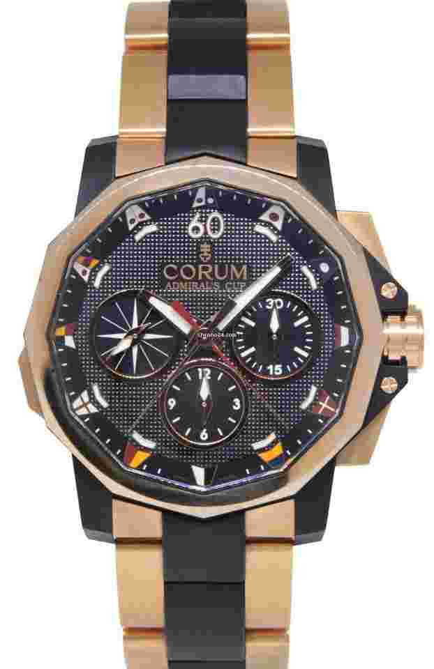 Corum Admiral's Cup Challenger
44 Split Chronograph 18k RG Watch B/P 60923.165605