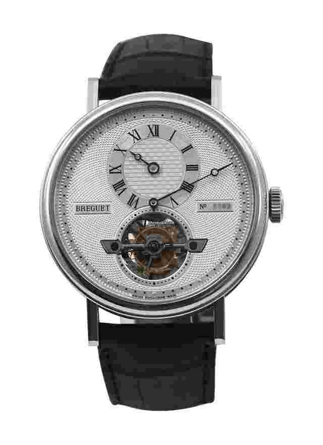 Breguet Classique Complications
                           
                                 Regulator Tourbillon in Platinum on Black Crocodile Strap with Silver Dial