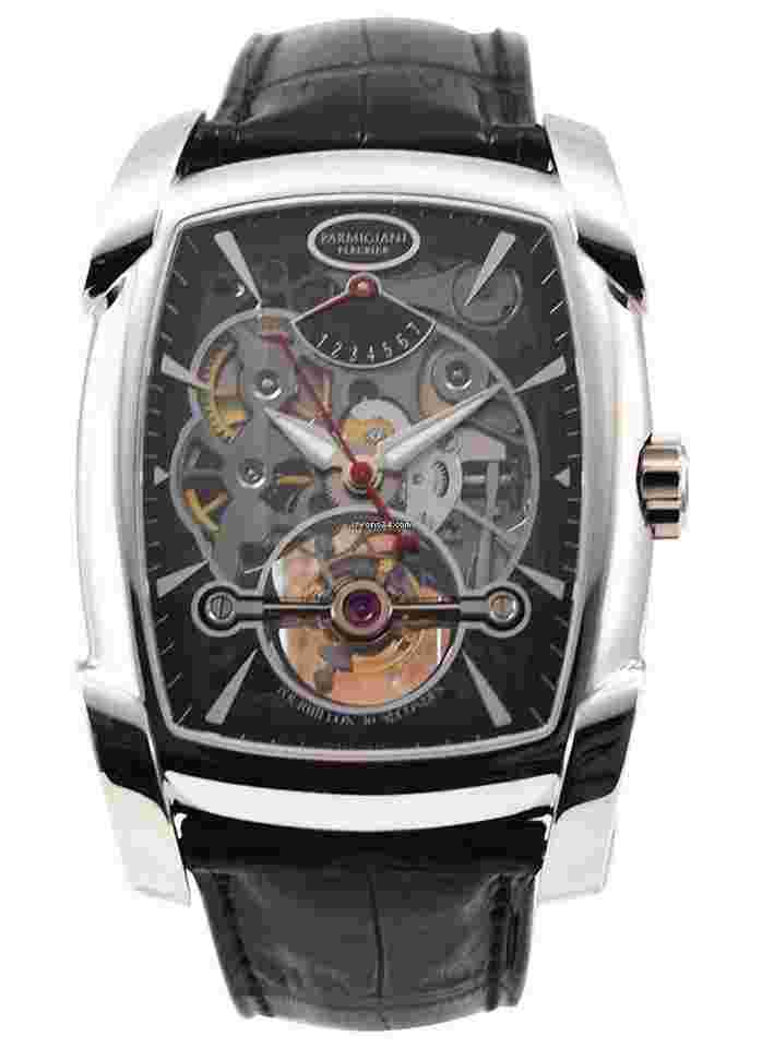 Parmigiani Fleurier Kalpa
Skeleton Tourbillon in Platinum - Ltd to 30pcs on Black Alligator Leather Strap with Black Skeleton Dial