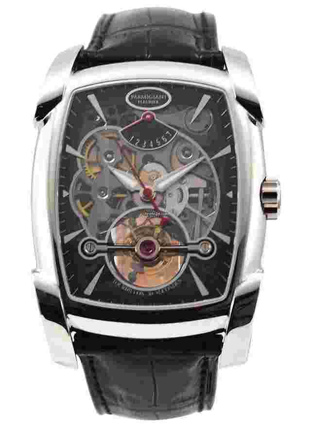 Parmigiani Fleurier Kalpa
                           
                                 Skeleton Tourbillon in Platinum - Ltd to 30pcs on Black Alligator Leather Strap with Black Skeleton Dial