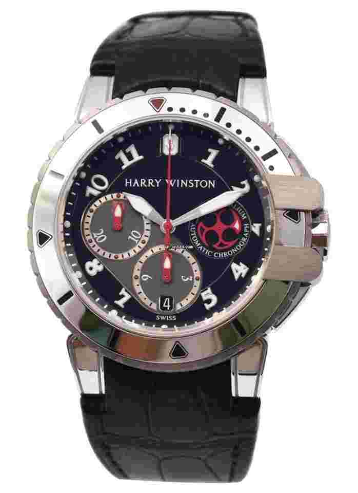 Harry Winston Project Z
Z2 Sport Ocean Diver in Zalium and White Gold on Black Rubber Strap with Black Dial