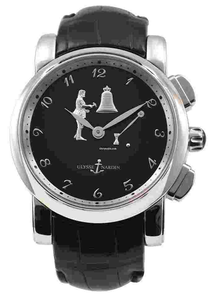 Ulysse Nardin Hourstriker
42mm Automatic in Platinum on Black Crocodile Leather Strap with Black Dial