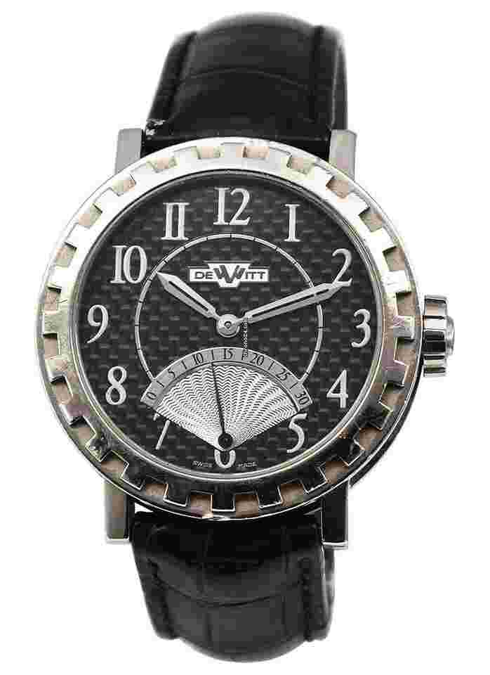 Dewitt Academia
Seconde Retrograde in White Gold on White Strap with Black Dial