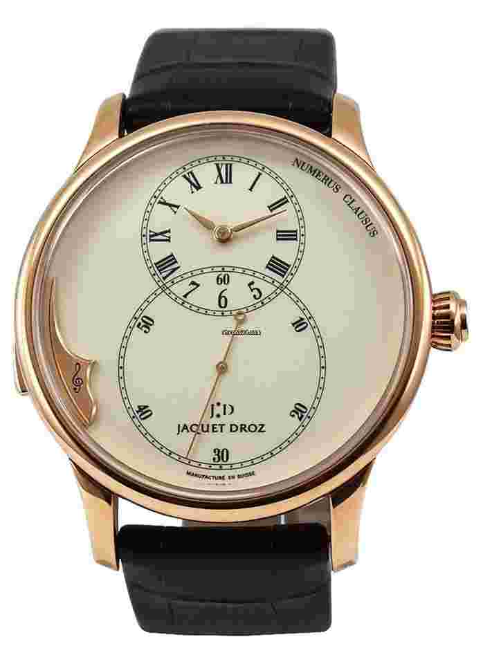 Jaquet-Droz Grande Seconde
Minute Repeater Mens 43mm Automatic in Rose Gold On Black Alligator Strap with Ivory Dial