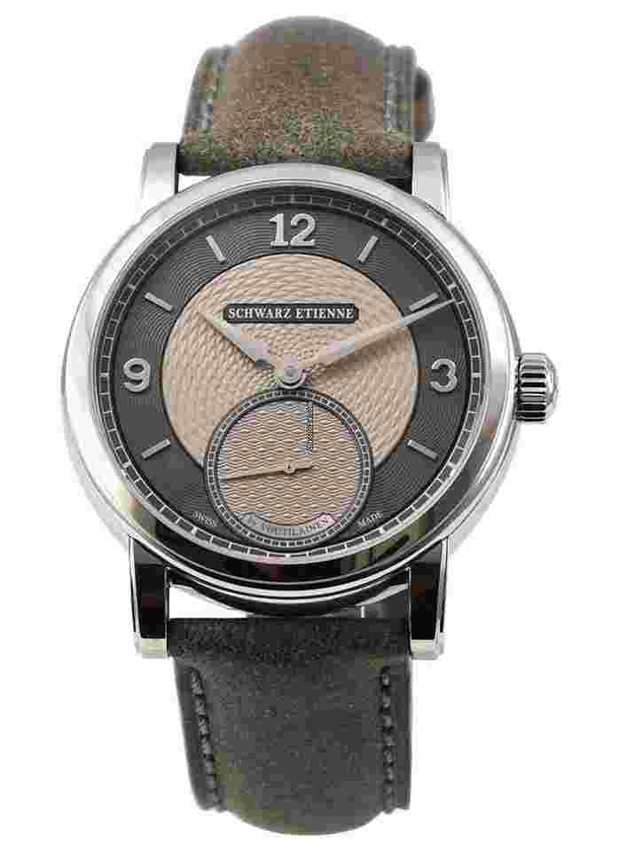 Schwarz Etienne
                           
                                 Roma Synergy 39mm in Steel - Limited to 50pcs on Grey Leather Strap with Sand Grey Dial