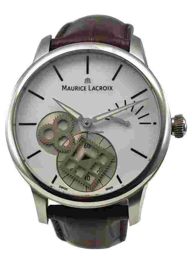 Maurice Lacroix Masterpiece
                           
                                 Roue Carree in Steel On Brown Crocodile Leather Strap with White Lacquered Dial