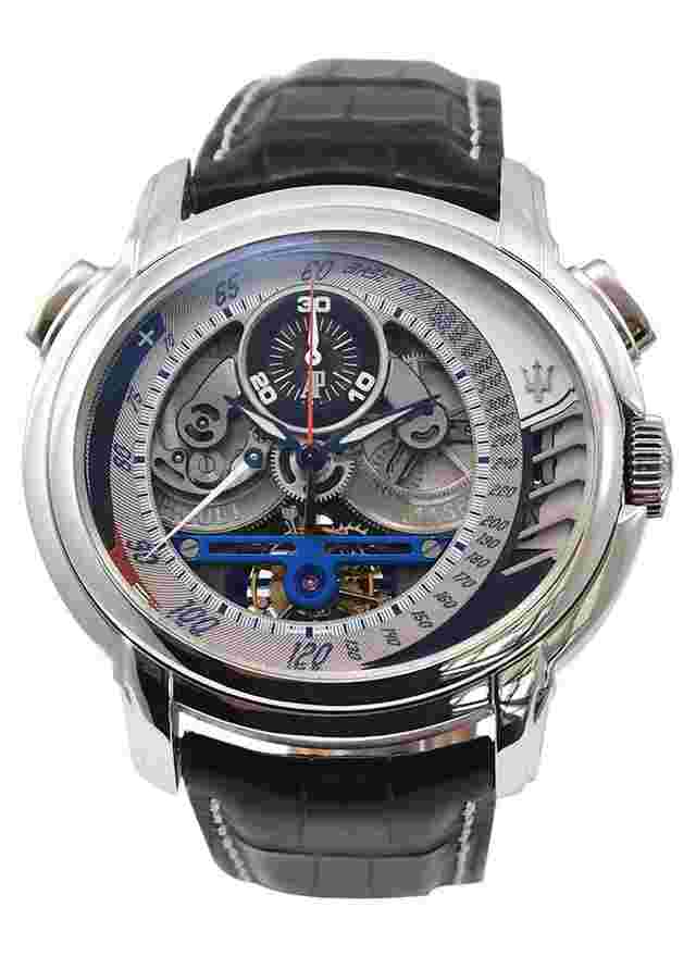 Audemars Piguet Millenary Chronograph
                           
                                 MC12 Millenary Maserati Tourbillon Chronograph in Platinum on Black Crocodile Leather Strap with Skeleton Dial - Limited Edition of 150pcs