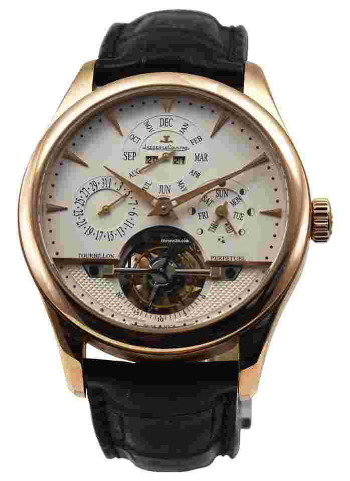 Jaeger-LeCoultre Master Grande Tradition
                           
                                 Tourbillon Perpetual Calendar in Rose Gold on Brown Alligator Strap with Silver Dial