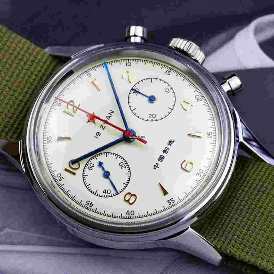 Sea-Gull
38mm Chronograph 1963 Mechanical Watch 19 Zuan ST1901 Movement No Gooseneck Acrylic Clocks