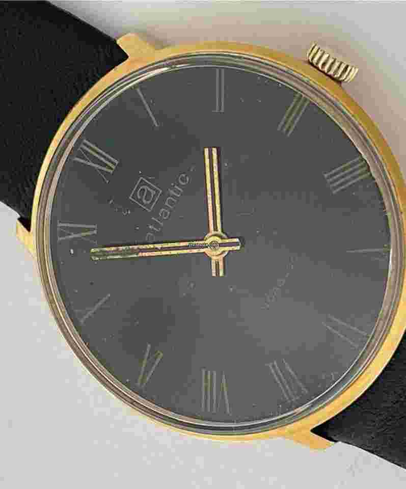 Atlantic
Classic Dress Gold Capped Black Dial Roman Numbers Vintage Swiss Made