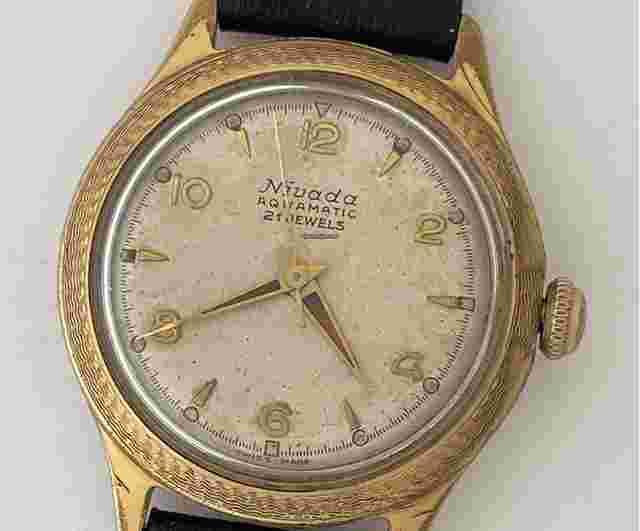 Nivada
                           
                                 Aquatic Automatic Gold Capped Screw Down S/S Case Back Vintage Swiss Made