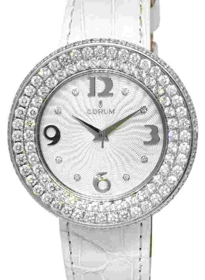 Corum
Full Moon Galore 18k White Gold Diamond Ladies 40mm Quartz Watch B/P