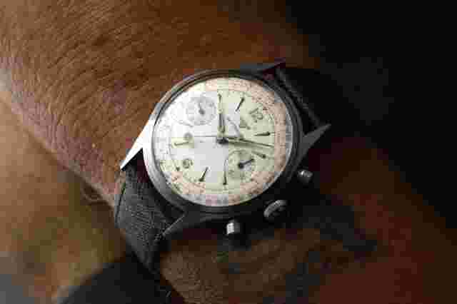Wittnauer Men's Vintage Stainless Steel Chronograph 35,5mm Venus 188 Round Pushers Original Dial