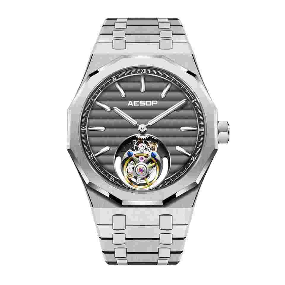AESOP Gradient Double Hollow Flying Tourbillon Watches Super Luminous Sapphire Mechanical Clocks