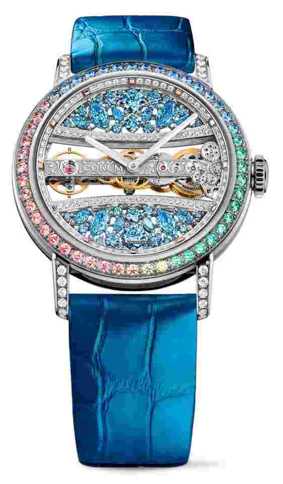 Corum Golden Bridge
39 WHITE GOLD FULL DIAMONDS and Multicolor Sapphires