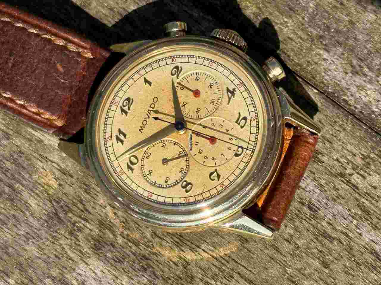 Movado
                           
                                 M95 chronograph yellow gold breguet numbers dial FB case