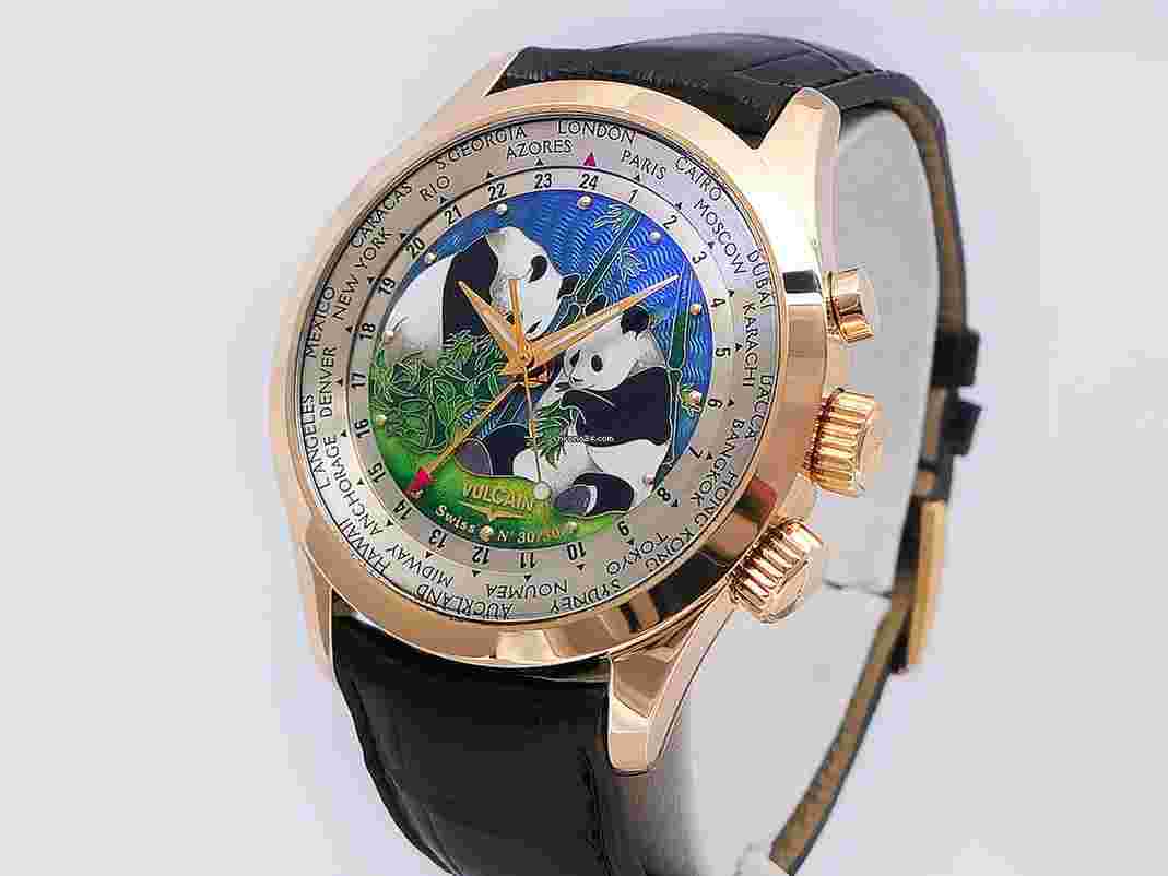 Vulcain Aviator
                           
                                 CLOISONNÉ "THE PANDAS" GMT ALARM WORLD TIMER 100508.189L 18K ROSE GOLD LTD