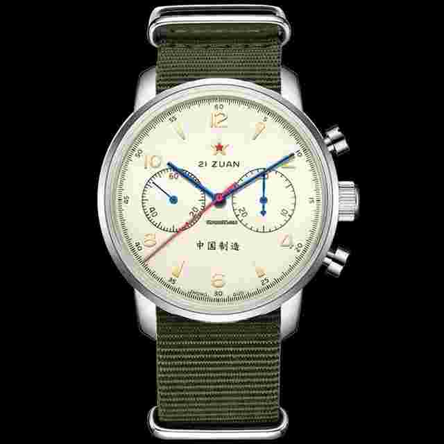 Sea-Gull
                           
                                 42mm 1963 Chronograph Mechanical Men's Watches Pilot 21 Zuan Wristwatches with Gooseneck