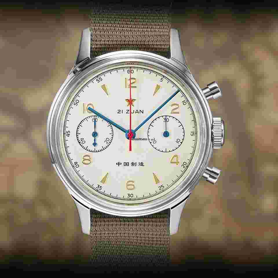 Sea-Gull
                           
                                 38mm 1963 Chronograph Sapphire Watches 21 Zuan ST1901 Movement with Gooseneck Wristwatches