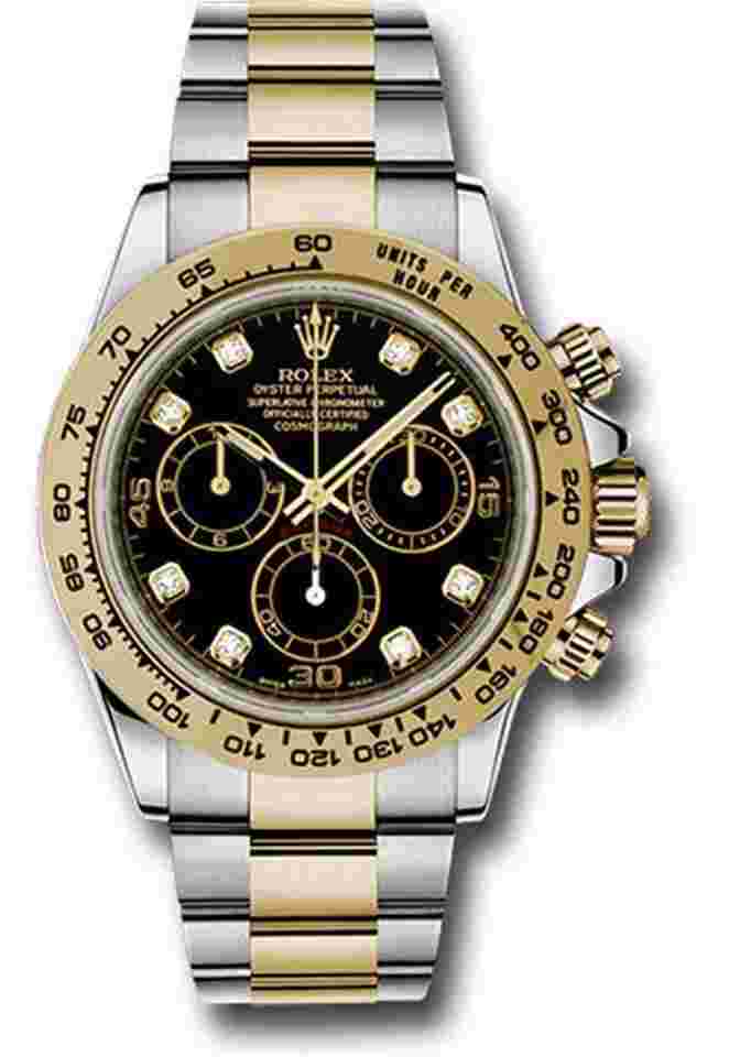 Rolex Daytona
                           
                                 UNWORN Daytona 116503 40mm Two Tone Yellow Gold Black Diamond Dial