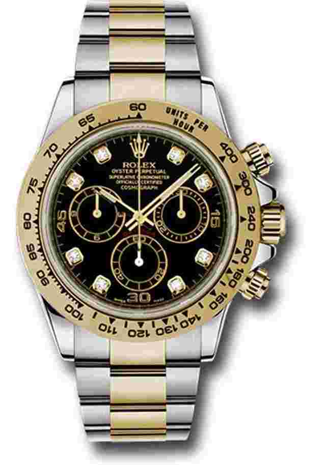 Rolex Daytona
                           
                                 UNWORN Daytona 116503 40mm Two Tone Yellow Gold Black Diamond Dial