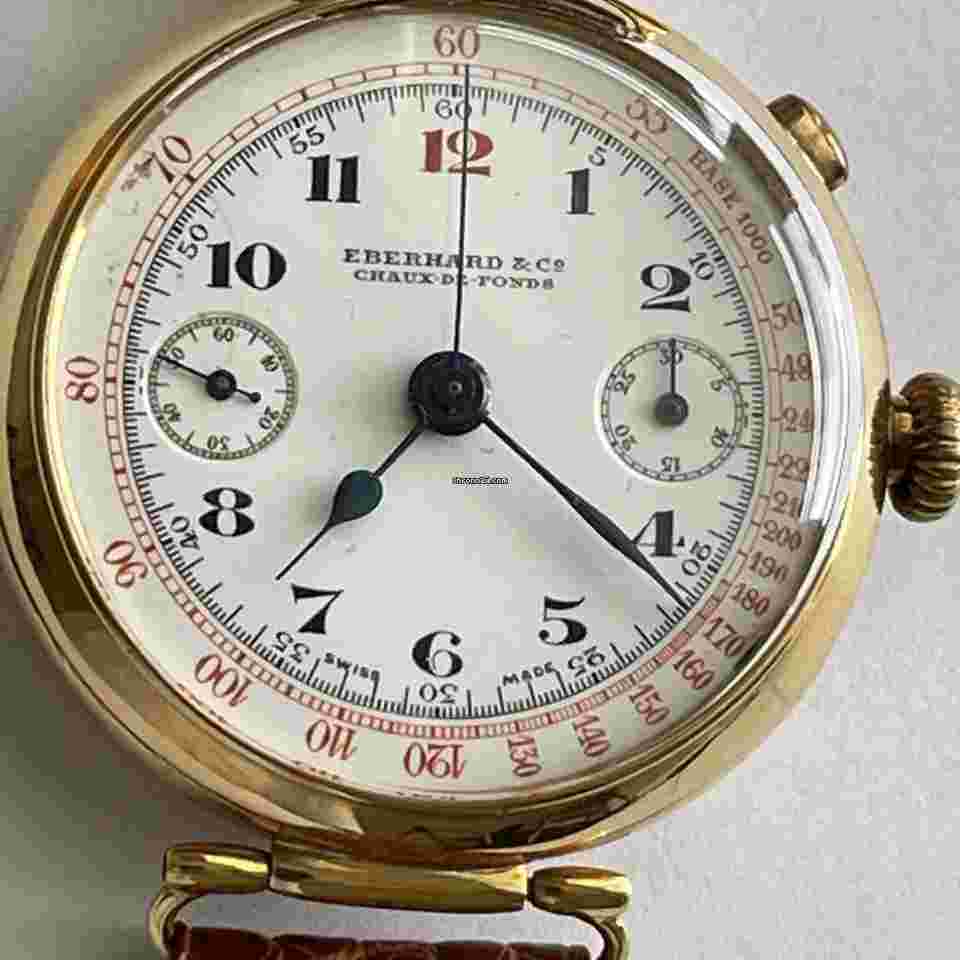 Eberhard & Co.
                           
                                 Rare Vintage Oversized 18kt Gold Chronograph Monopusher One of the First Ever