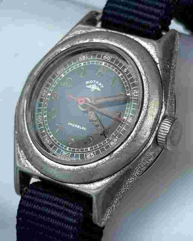 Rotary
                           
                                 Doctors Medical Military Black Dial Screw Down Back Unbreakable Accidental Dropping Swiss