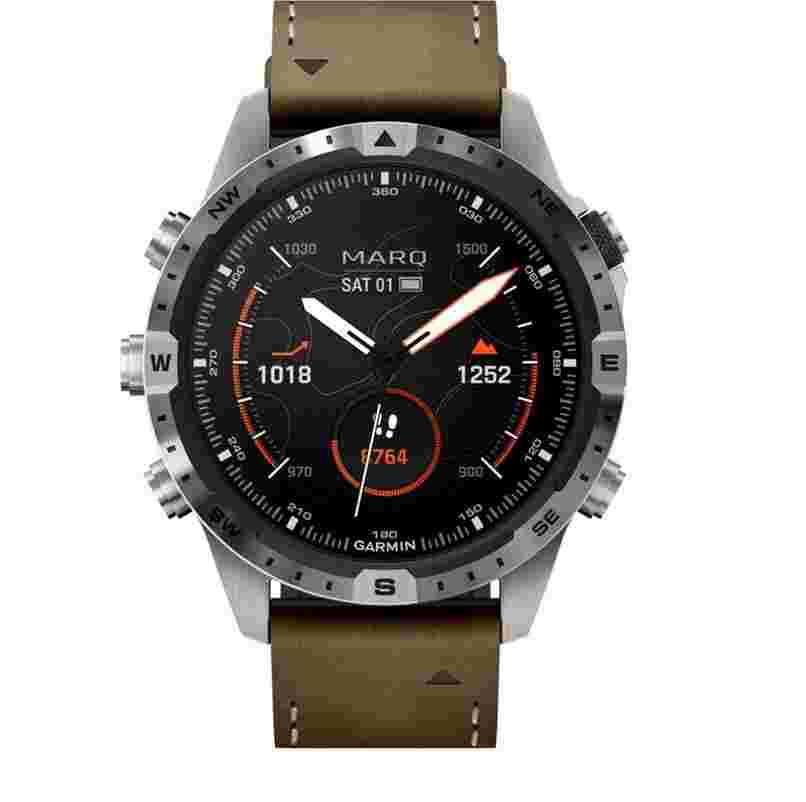 Garmin MARQ Adventurer (Gen 2) Ref. 010-02648-31 Black Dial Brown Leather/Rubber Strap