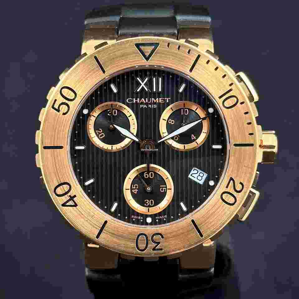 Chaumet Class One
                           
                                 Xl Chronograph Black Dial Rose Gold Caoutchouc Box Papers