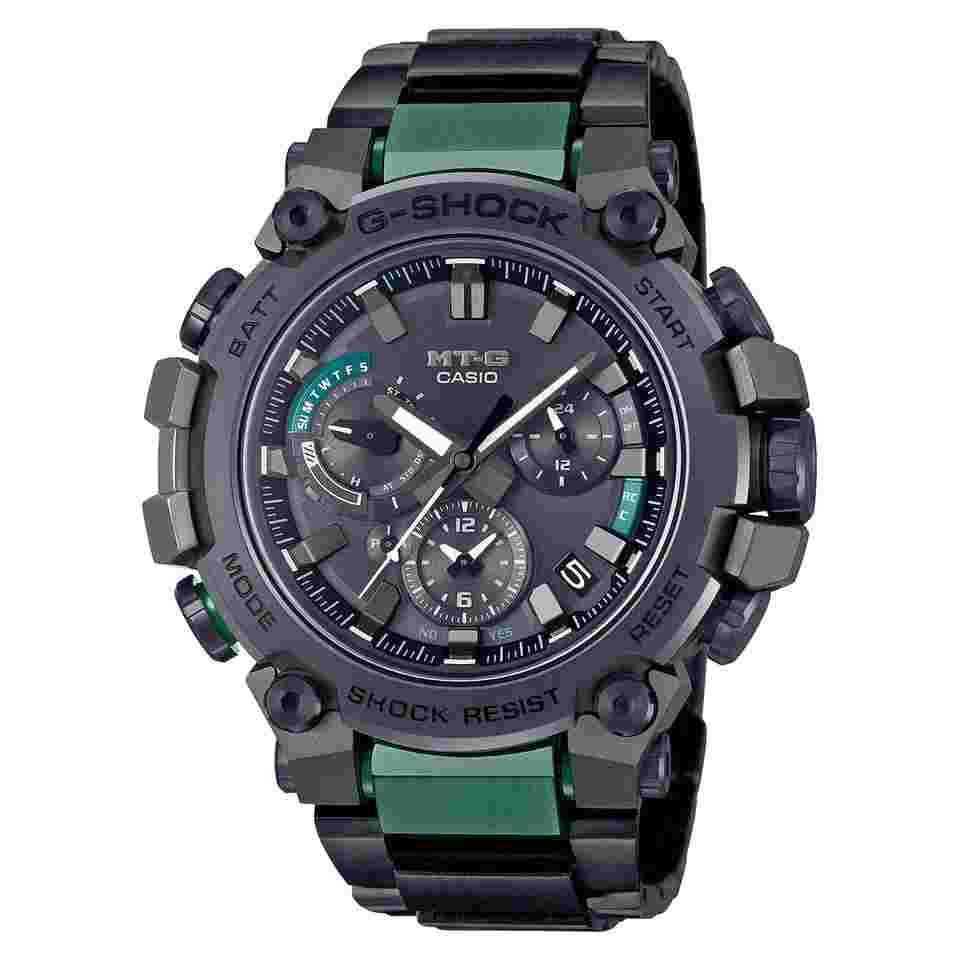 Casio G-Shock
MTG MTGB3000BD12 Black & Green IP Bluetooth Watch