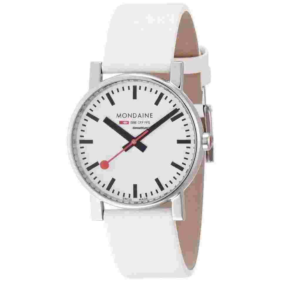 Mondaine Evo
                           
                                 A658.30300.11SBN Evo Railways Steel White Leather Quartz Women's Watch