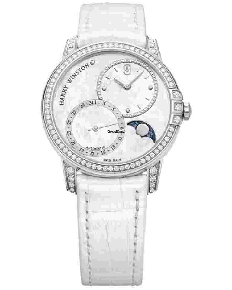 Harry Winston Midnight
Date Moon Phase 18K White Gold & Diamonds Ladies Watch